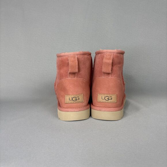 New Womens UGG Australia Boots Sz 8 Classic Mini Pinkish Red (Clay Pot) Booties - Picture 6 of 15
